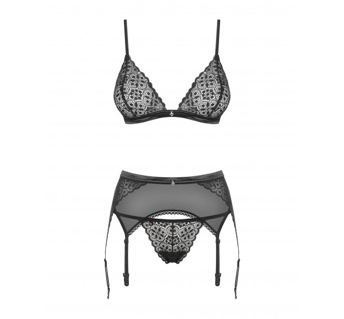 Комплект Obsessive Shibu 3-pcs set black L/XL