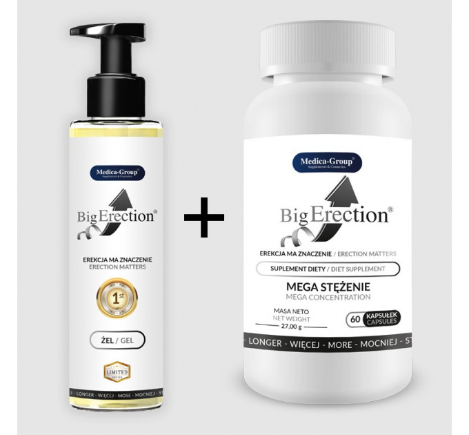Лубрикант и гель 2-в-1 для эрекции и пролонгации BigErection Medica, 150 мл