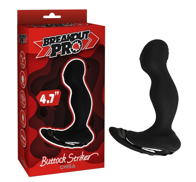 Массажер простаты Chisa Breakout Pro Buttock Striker с вибрацией и пульсацией, черный