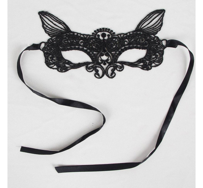 Маски на очі Star Night мереживні з вушками, чорні, 2 шт (без коробки)