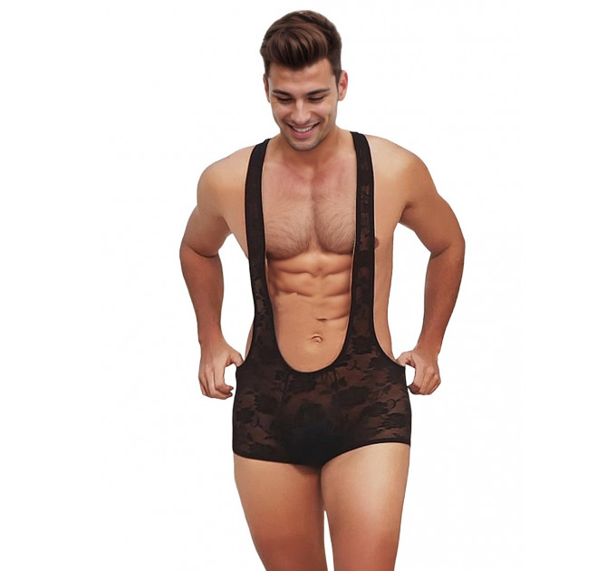 Чоловічий комбінезон-шорти Star Night мереживний, чорний, M