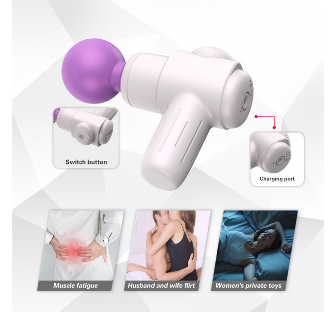 Мини-массажёр Every Night Toys Candice бело-фиолетовый, 10 режимов вибрации