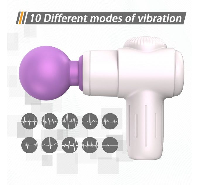 Мини-массажёр Every Night Toys Candice бело-фиолетовый, 10 режимов вибрации