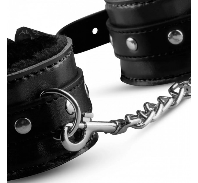 Набір для бондажу Whipped зі шкіри, з ланцюгом, чорний