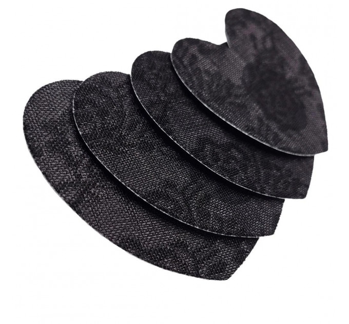 Наклейки на соски в фоме сердца Heart Nipple Stickers 3 Sets - Black