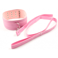 Нашийник з повідцем DS Fetish Collar with leash pink metal Нашийник з повідцем DS Fetish Collar with leash pink metal