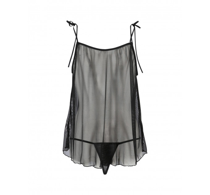 Пеньюар прозрачный MELANIA CHEMISE black S/M - Passion