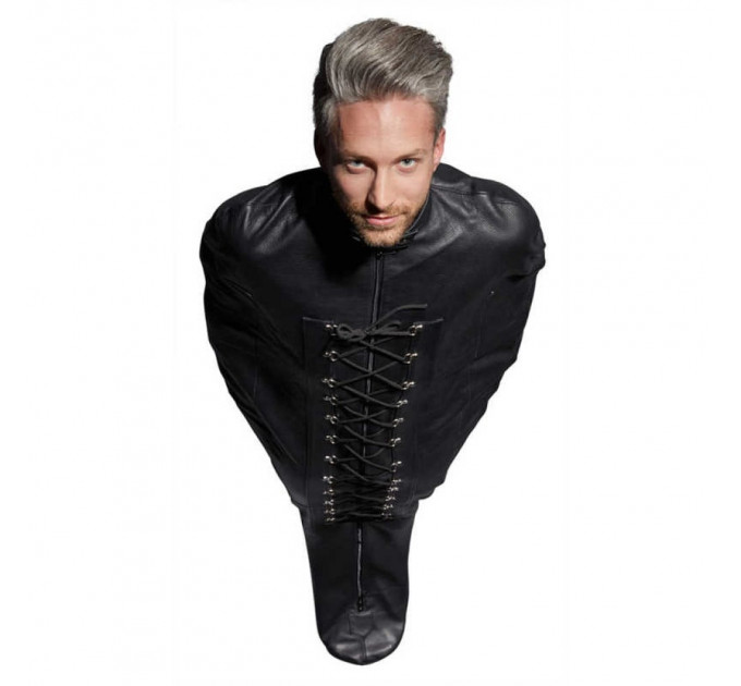 Смирительный мешок для БДСМ-игр ZADO Leather Bondage из натуральной кожи, черный