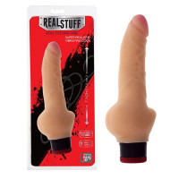 Вибромассажер реалистик Dream toys RealStuff с мошонкой 17,8 см, телесный