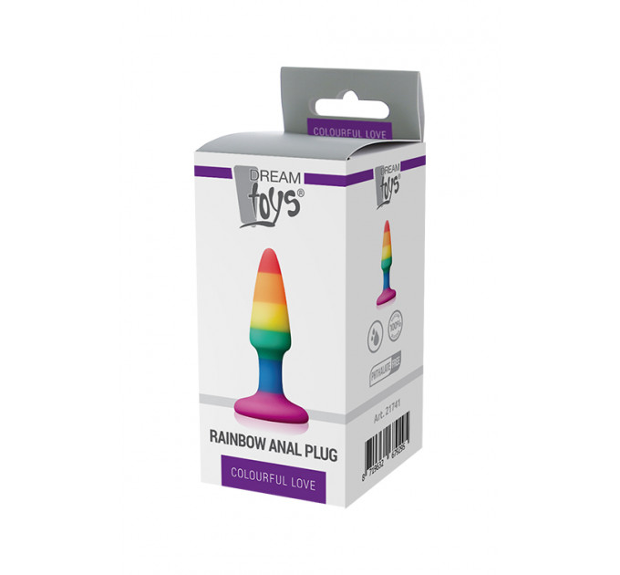 Анальная пробка DREAM TOYS COLOURFUL LOVE RAINBOW ANAL PLUG MINI