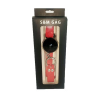 F61403 кляп з екошкіри Loveshop Latex Comfort BREATHABLE BALL Gag RED