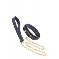 Нашийник з повідцем BONDAGE COUTURE COLLAR AND LEASH BLUE