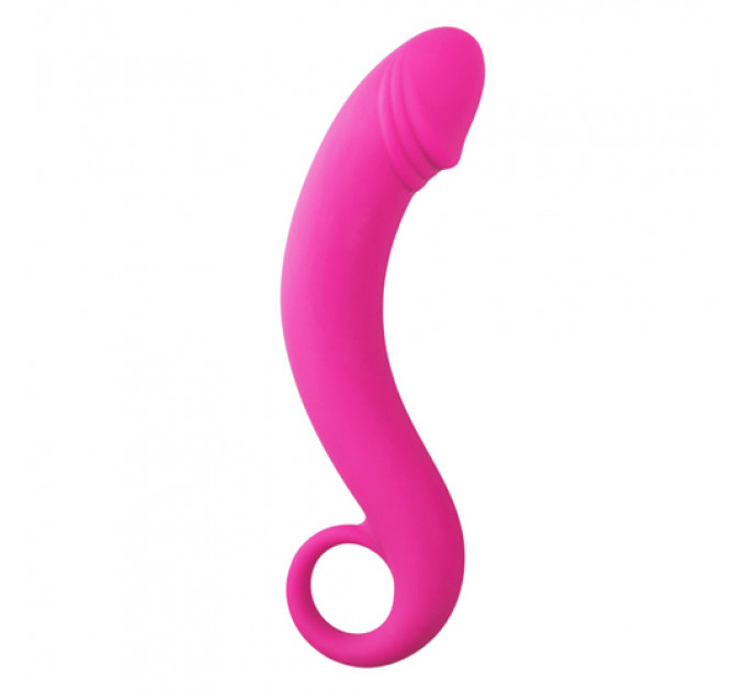 Изогнутый фаллоимитатор Curved Dong для простаты розовый, 17.5 см x 3.5 см.