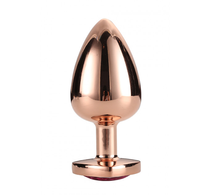 Анальная пробка с сердцем GLEAMING LOVE ROSE GOLD PLUG LARGE