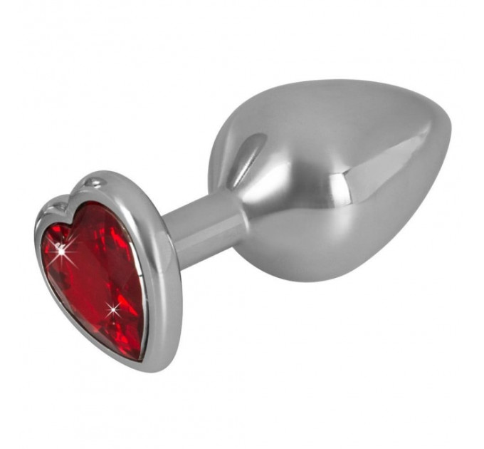 Анальная металлическая пробка You2Toys Diamond Butt Plug с красным камнем, Large