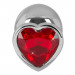 Анальная металлическая пробка You2Toys Diamond Butt Plug с красным камнем, Large
