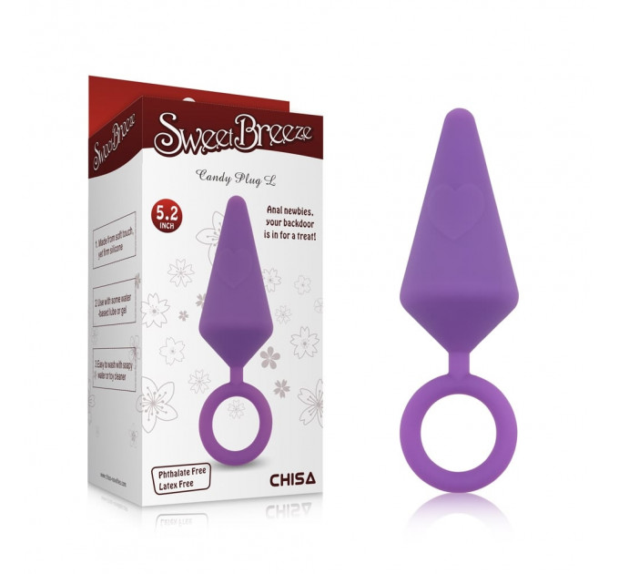 Анальна пробка Chisa Sweet Breeze Candy Plug фіолетова 13.2 х 4 см, L