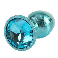 Анальна пробка блакитна поталь CHISA MATRIX MONT з блакитним каменем, розмір S