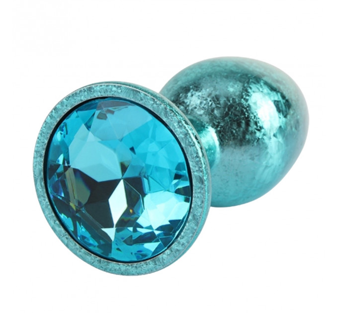 Анальна пробка блакитна поталь CHISA MATRIX MONT з блакитним каменем, розмір S