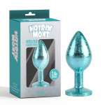 Анальна пробка блакитна поталь CHISA MATRIX MONT з блакитним каменем, розмір S