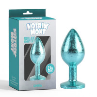 Анальна пробка блакитна поталь CHISA MATRIX MONT з блакитним каменем, розмір S