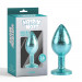 Анальна пробка блакитна поталь CHISA MATRIX MONT з блакитним каменем, розмір S