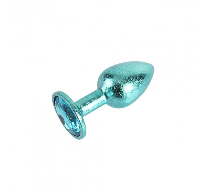 Анальна пробка блакитна поталь CHISA MATRIX MONT з блакитним каменем, розмір S