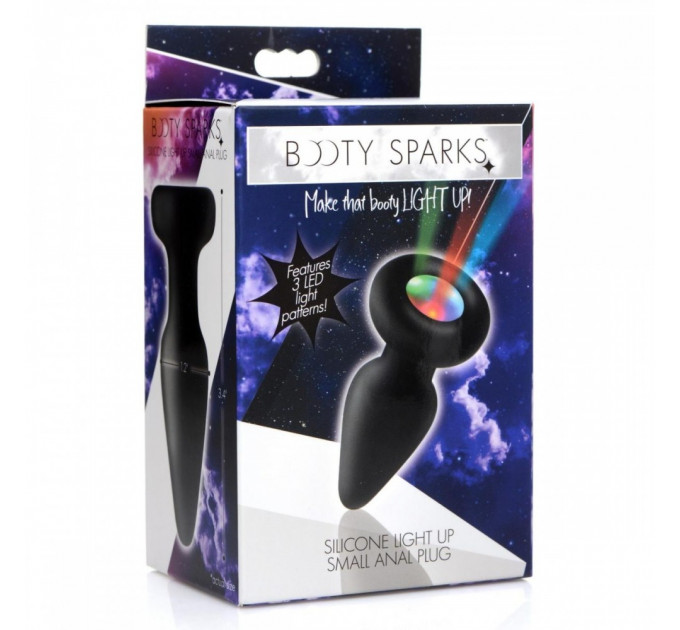 Анальная пробка S с подсветкой Booty Sparks, черная