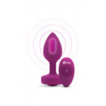 Анальная пробка с вибрацией B-Vibe Vibrating Jewel Plug S/M Pink Ruby, силиконовая, розовая