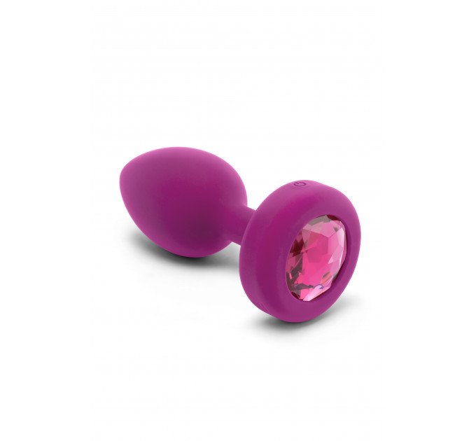 Анальная пробка с вибрацией B-Vibe Vibrating Jewel Plug S/M Pink Ruby, силиконовая, розовая