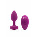 Анальная пробка с вибрацией B-Vibe Vibrating Jewel Plug S/M Pink Ruby, силиконовая, розовая
