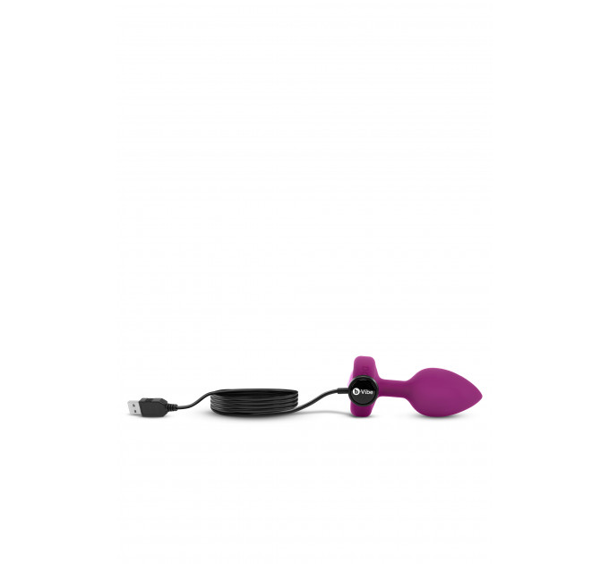 Анальная пробка с вибрацией B-Vibe Vibrating Jewel Plug S/M Pink Ruby, силиконовая, розовая