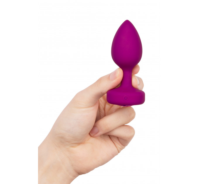 Анальная пробка с вибрацией B-Vibe Vibrating Jewel Plug S/M Pink Ruby, силиконовая, розовая