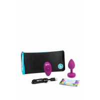 Анальная пробка с вибрацией B-Vibe Vibrating Jewel Plug S/M Pink Ruby, силиконовая, розовая