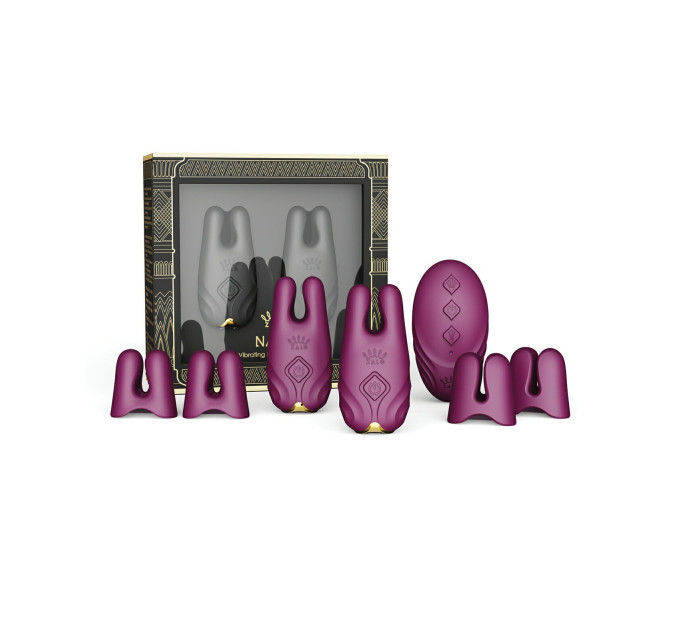 Беспроводные вибрирующие зажимы для сосков ZALO Nave Vibrating Nipple Clamps фиолетовый