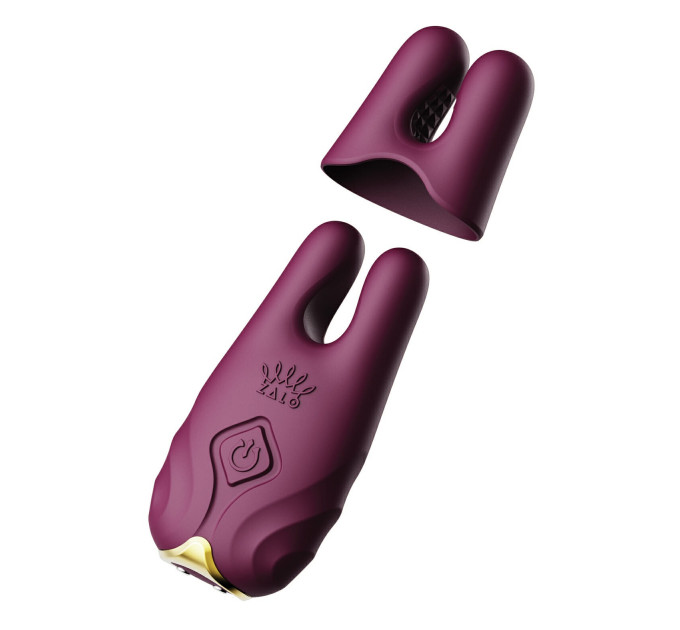 Беспроводные вибрирующие зажимы для сосков ZALO Nave Vibrating Nipple Clamps фиолетовый