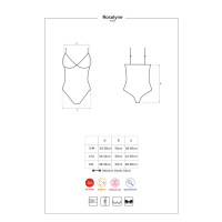 Сексуальне боді з мереживними вставками Obsessive Rosalyne червоне, L/XL
