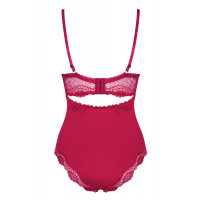 Сексуальне боді з мереживними вставками Obsessive Rosalyne червоне, L/XL