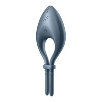 Эрекционное смарт кольцо с вибрацией Satisfyer Bullseye Connect App, серый