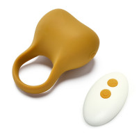 Ерекційне віброкільце Sweet Em Silky Ring з пультом, жовте, 7,6 х 5,7 см