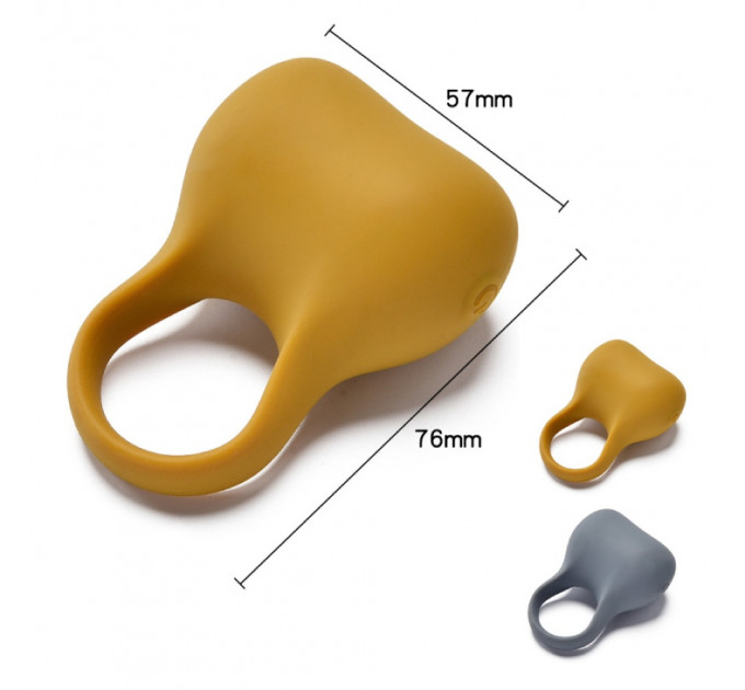 Эрекционное виброкольцо Sweet Em Silky Ring с пультом, желтое, 7.6 х 5.7 см