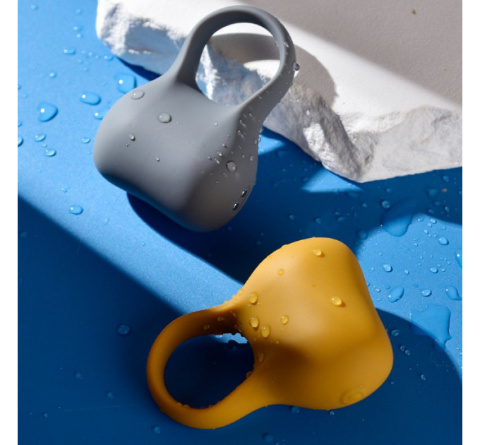 Эрекционное виброкольцо Sweet Em Silky Ring с пультом, желтое, 7.6 х 5.7 см