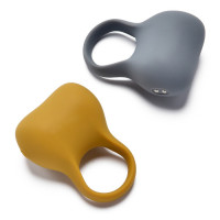 Ерекційне віброкільце Sweet Em Silky Ring з пультом, жовте, 7,6 х 5,7 см