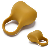 Ерекційне віброкільце Sweet Em Silky Ring з пультом, жовте, 7,6 х 5,7 см