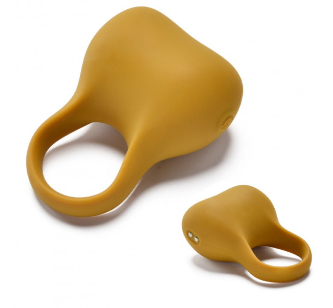 Эрекционное виброкольцо Sweet Em Silky Ring с пультом, желтое, 7.6 х 5.7 см