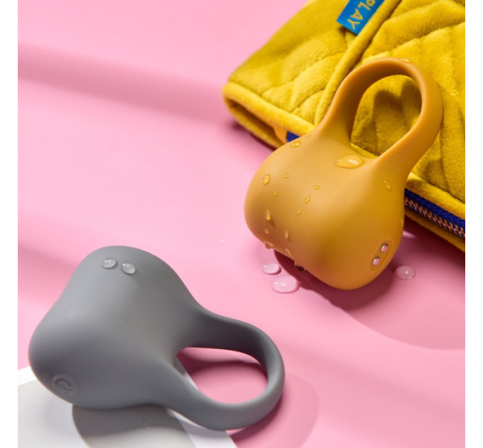 Эрекционное виброкольцо Sweet Em Silky Ring с пультом, желтое, 7.6 х 5.7 см