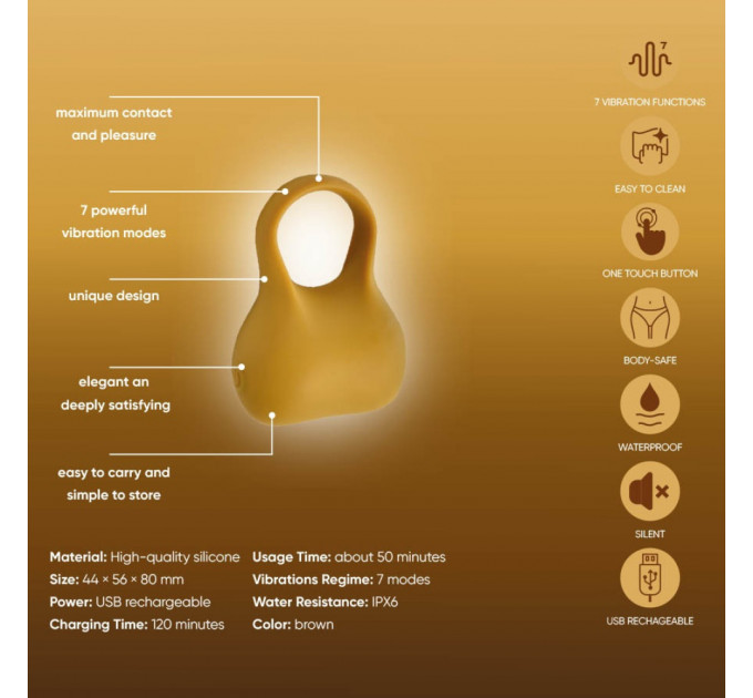 Эрекционное виброкольцо Sweet Em Silky Ring с пультом, желтое, 7.6 х 5.7 см