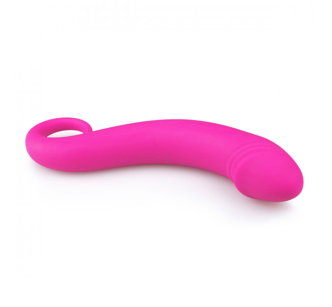 Изогнутый фаллоимитатор Curved Dong для простаты розовый, 17.5 см x 3.5 см.