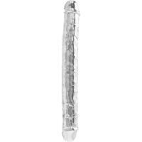 Фаллоимитатор двусторонний с реалистичным рельефом, Toy Joy Clear Double Dong, прозрачный
