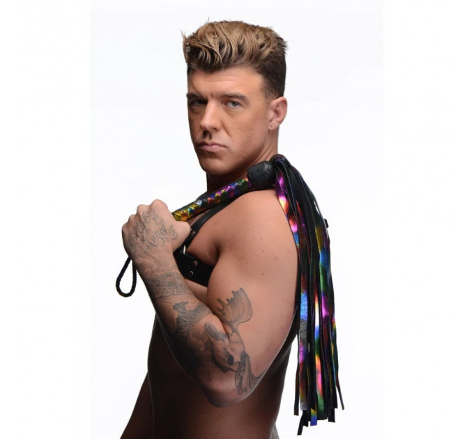 Флогер шкіряний XR Brands Strict Leather колір ультрамарин, 76 см